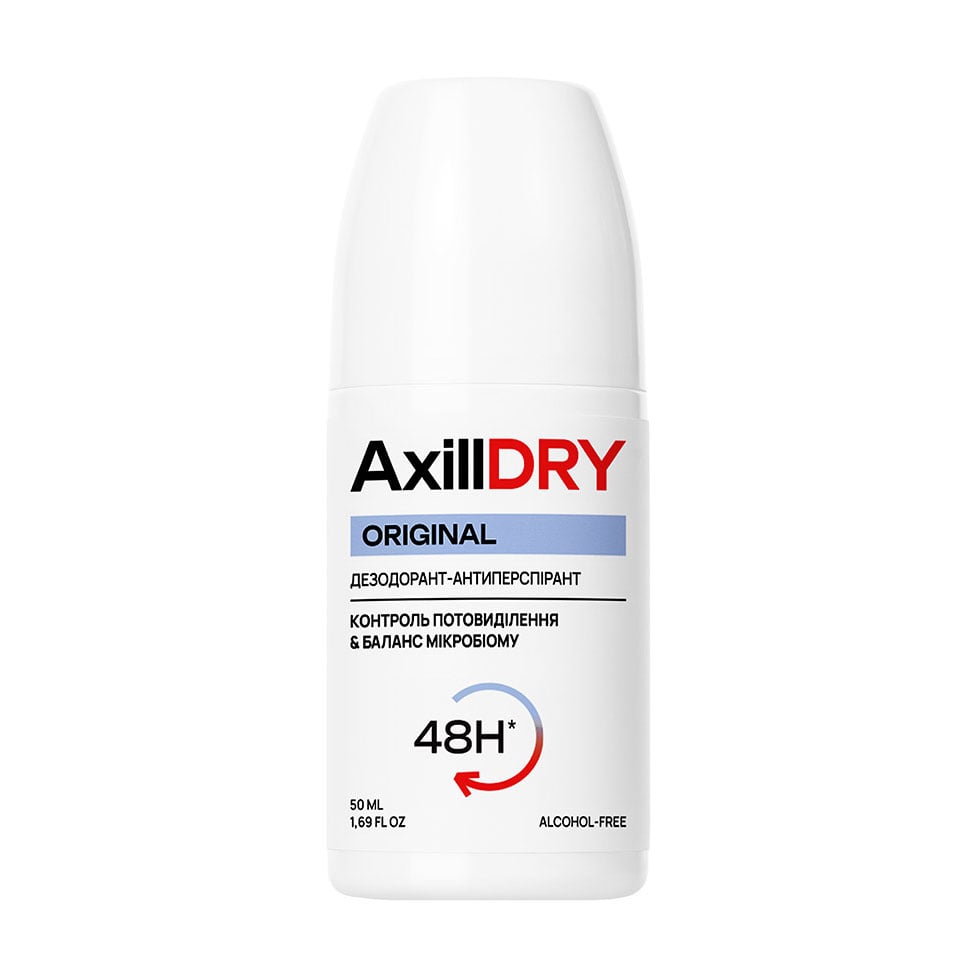 Кульковий дезодорант-антиперспірант AxillDRY Original 48H, 50 мл